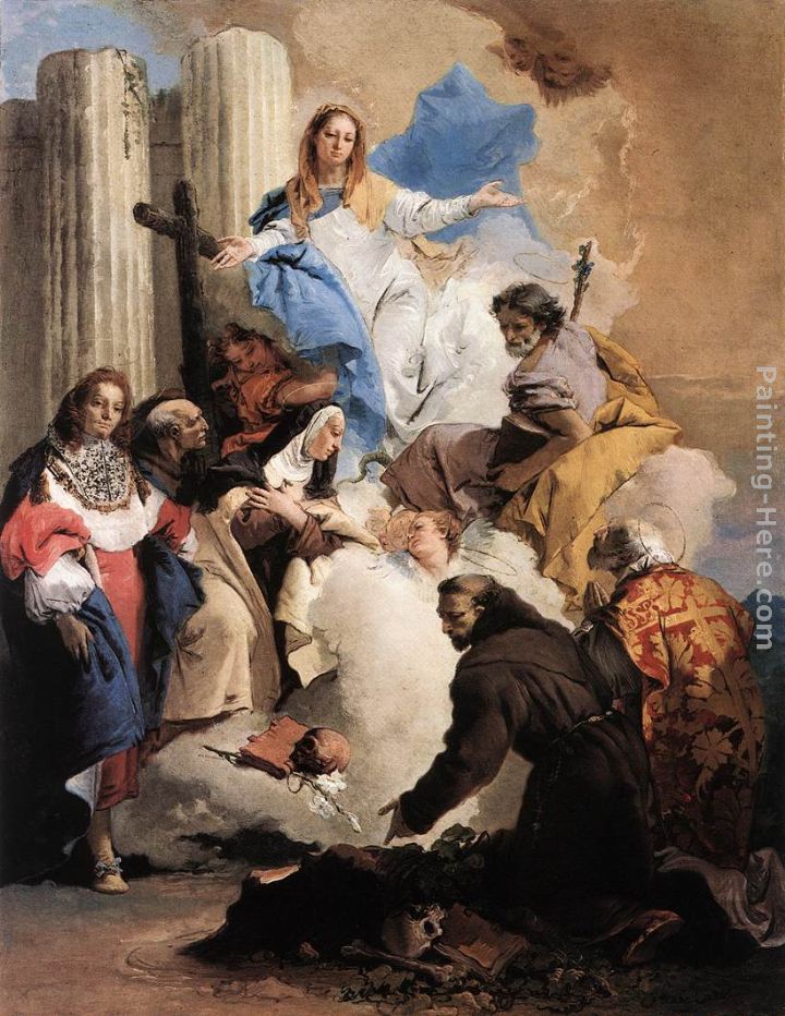 The Virgin with Six Saints painting - Giovanni Battista Tiepolo The Virgin with Six Saints art painting